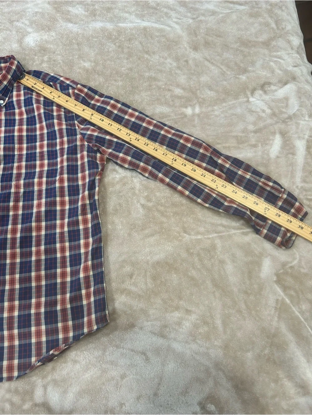 J.Crew Shirt Men slim untuck sz  LG Plaid Organic Cotton Preppy Casual red blue